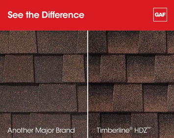 Shingle comparison with GAF Timberline HDZ