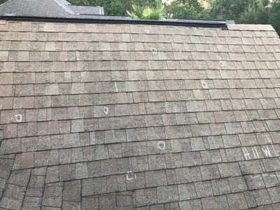 asphalt shingles with hail damage