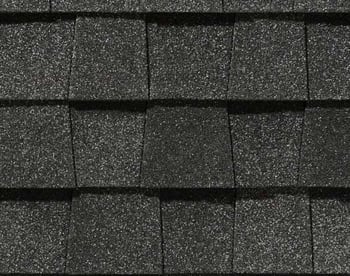 Upclose image of the CertainTeed Landmark Pro shingle in Max Def Pewter