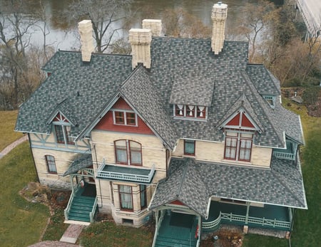 Decra metal shingle roof in classic cobblestone color