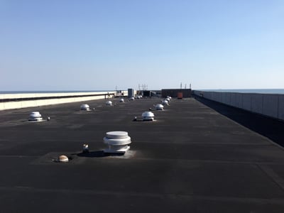 large EPDM commercial flat roof