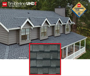 GAF timberline UHDZ in pewter gray on a split-level home