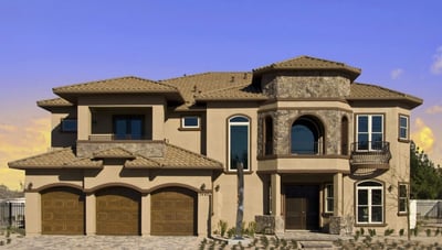 Beautiful stucco home with Decra Villa Time
