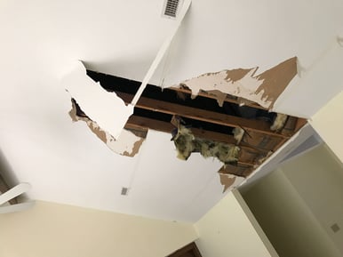 Water damage on ceiling 