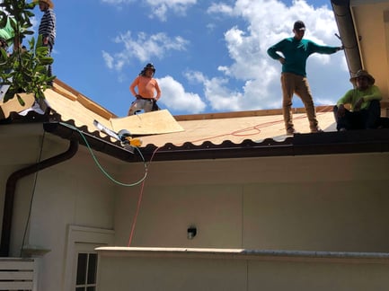 roofcrafters team working on roof