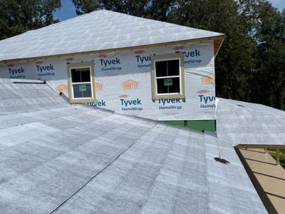 ice and water shield underlayment on a new construction home