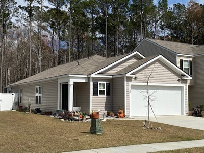 Single story house with 3 tab shingles