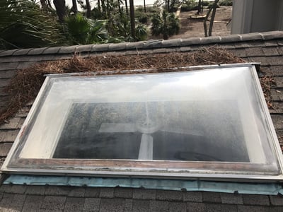 bubble skylight on a shingle roof