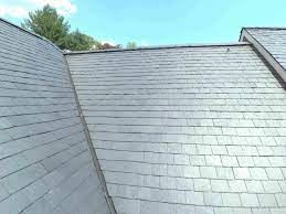up close shot of a valley of a real slate roof