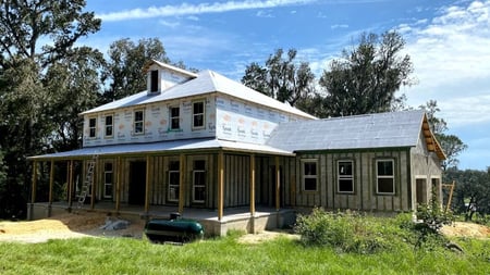 house with ice and water underlayment