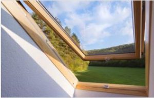 inside view of a vented skylight 