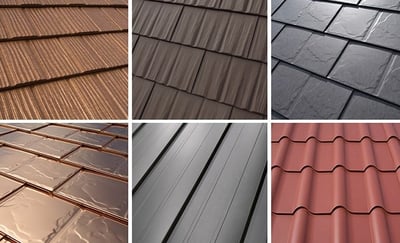 six types and colors of metal roofing styles