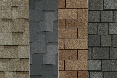 4 styles of asphalt shingles