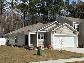 Single story home with 3 tab shingles