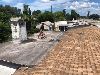 RoofCrafters estimator evaluating the condition of the roof