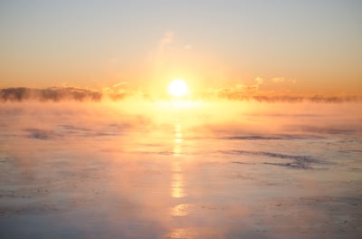 Summer sun over the water