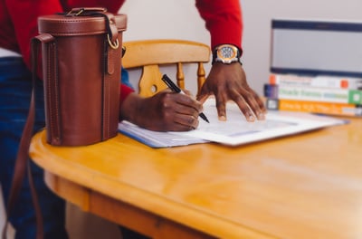 person signing contract