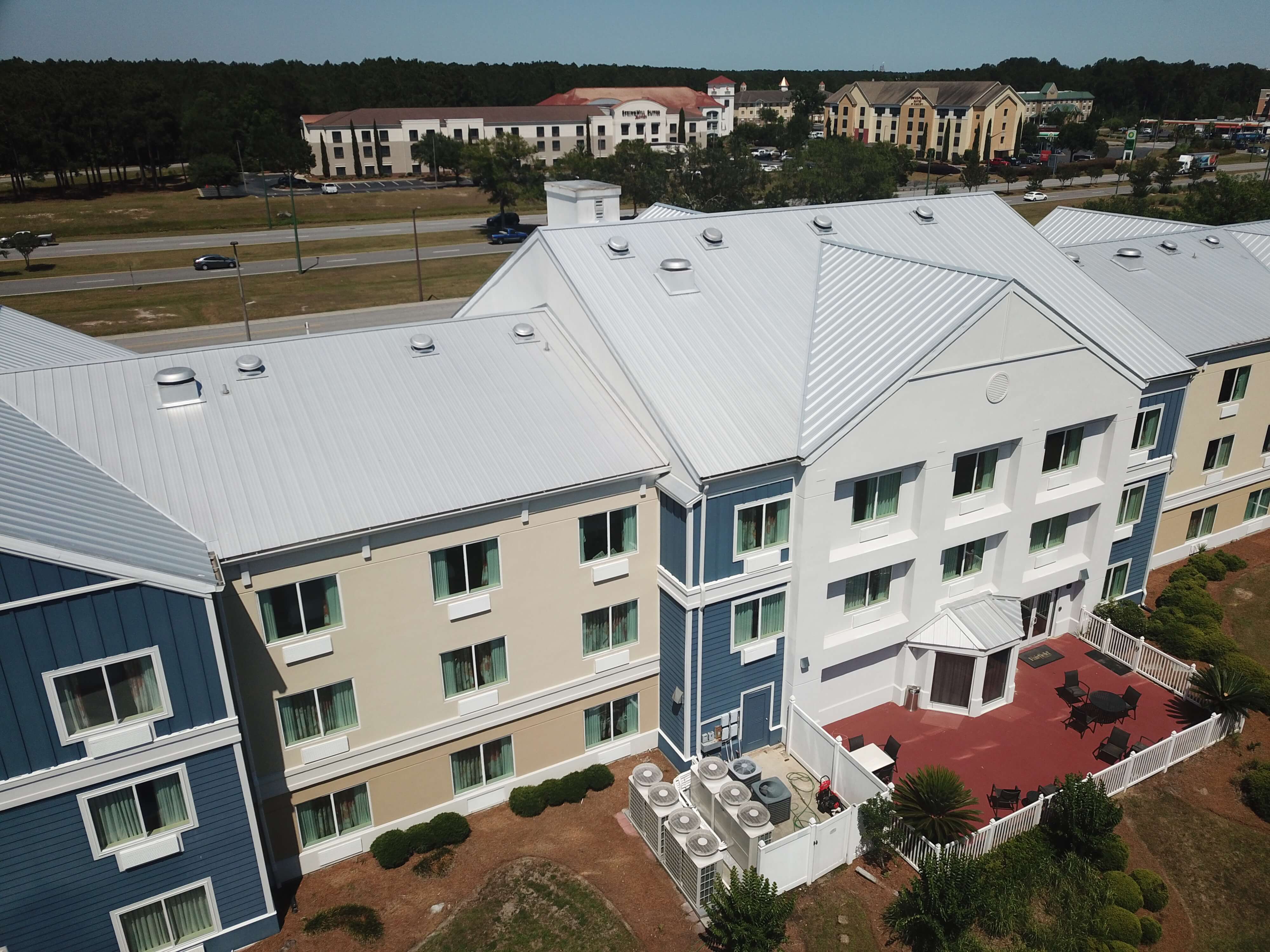 commercial metal roof on a condo 