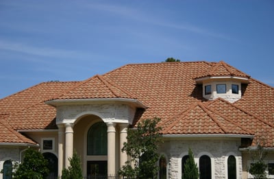 stone-coated metal tile roof on a Florida-style home