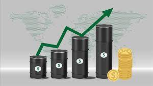 oil price increase graphic using barrels