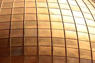 copper walls on old building