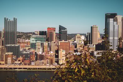 city skyline during autumn