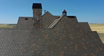 f-wave slate shingle on a hip and gable roof