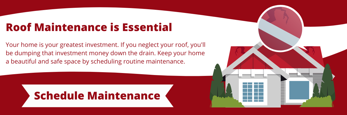 Image call to action, schedule residential roof maintenance