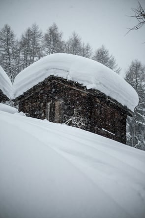 home in snow