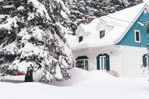 snowy winter home