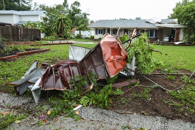 debris from hurricane damage