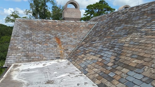 old damaged roof