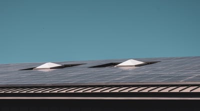 solar roofing on commercial building