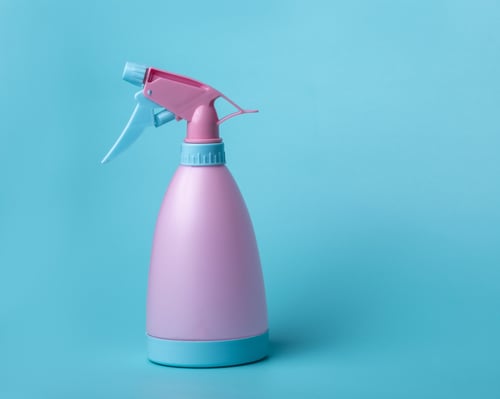 pink and blue pump sprayer