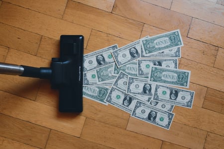 vacuuming money