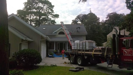 roof replacement in progress