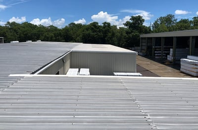 commercial metal building with a galvaume roof