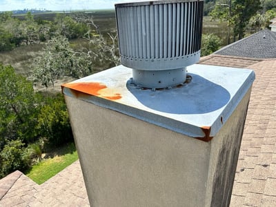 chimney cap with rust