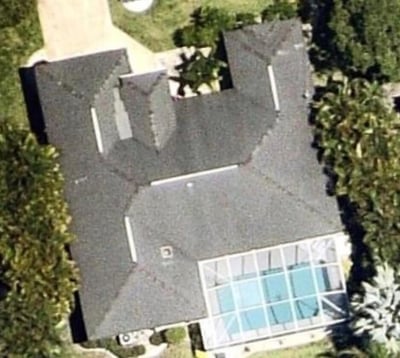 a satellite view of a roof for a virtual estimate 