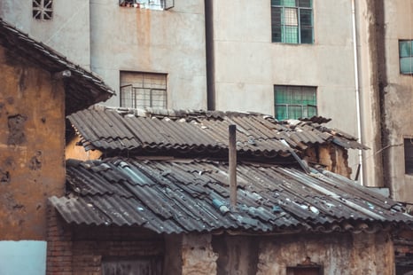 old sheet metal roof