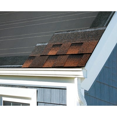 shingles on the eave and rake of a home