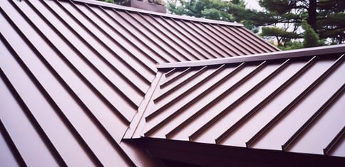 close up of a standing seam metal roof