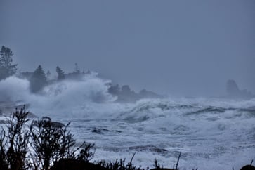 storm in open ocean