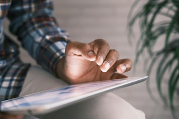 man browsing the web