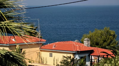 Spanish tiles on Greek home