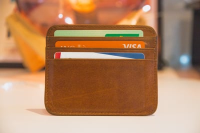 wallet with credit and debit cards