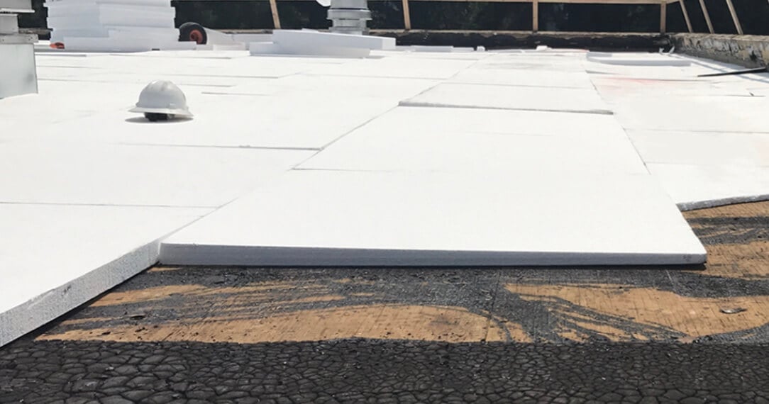 Tapered insulation on a flat roof