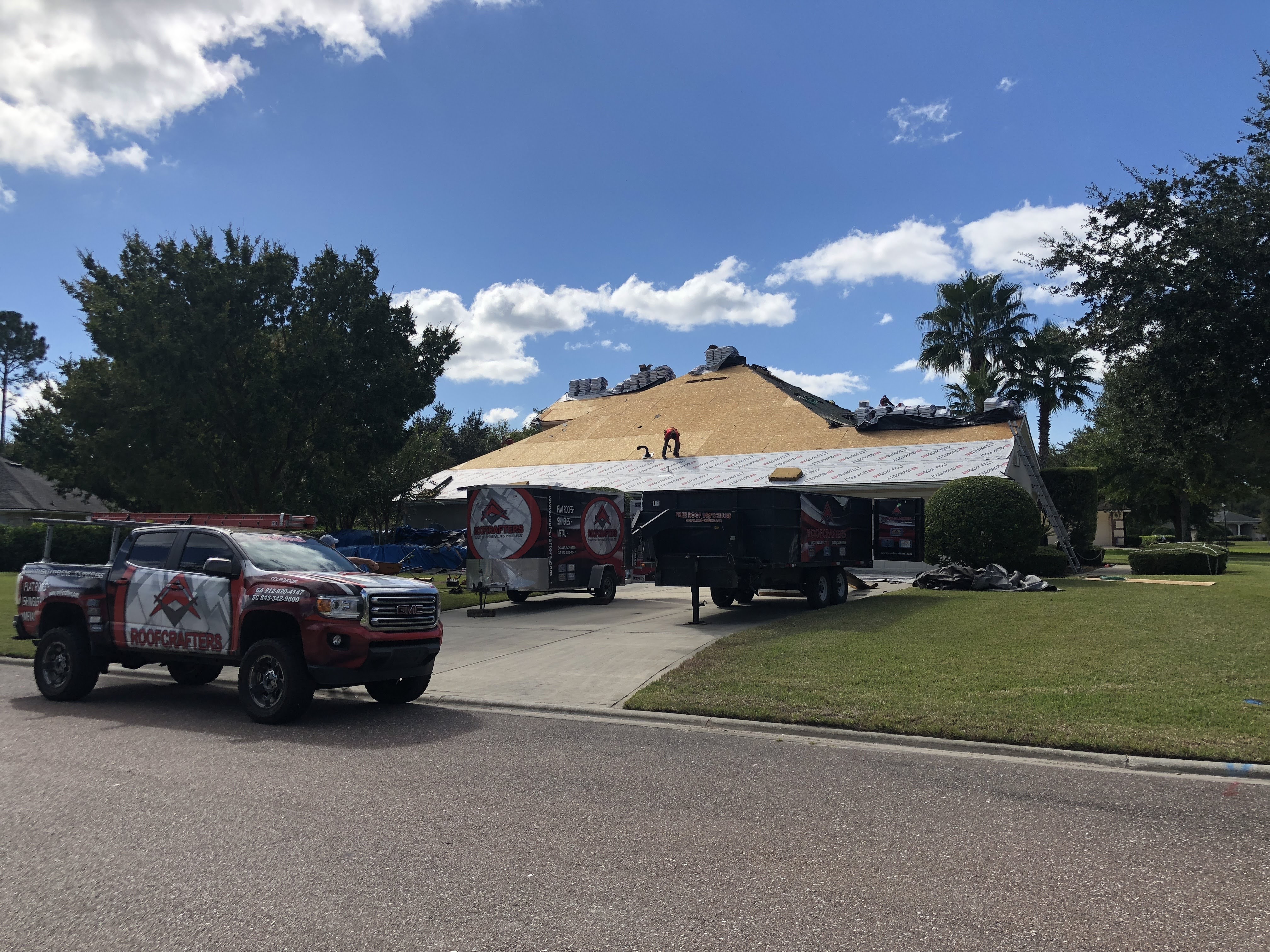 roof replacement in progress