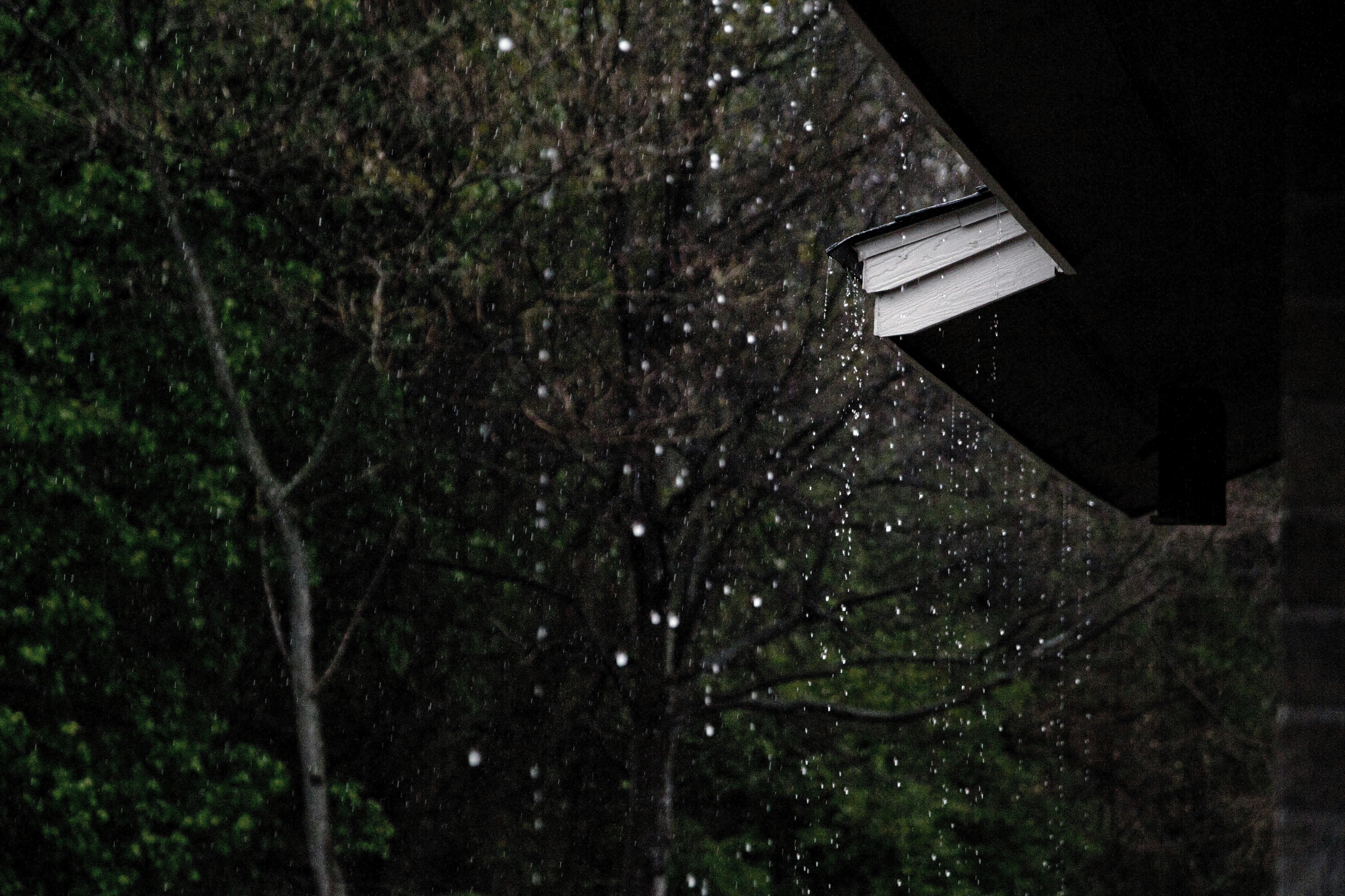 rain falling on roof