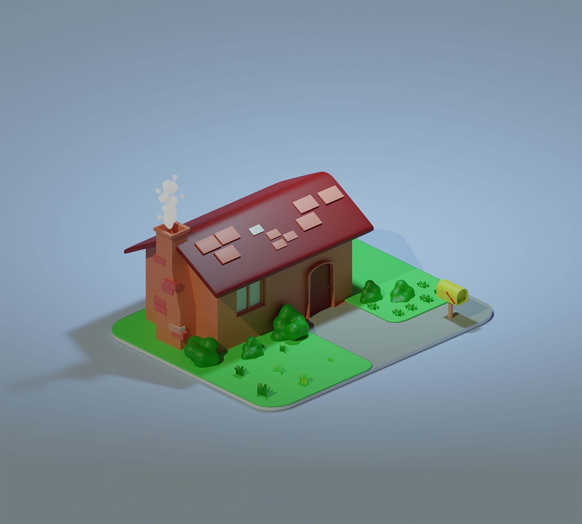 graphic design of small brown house